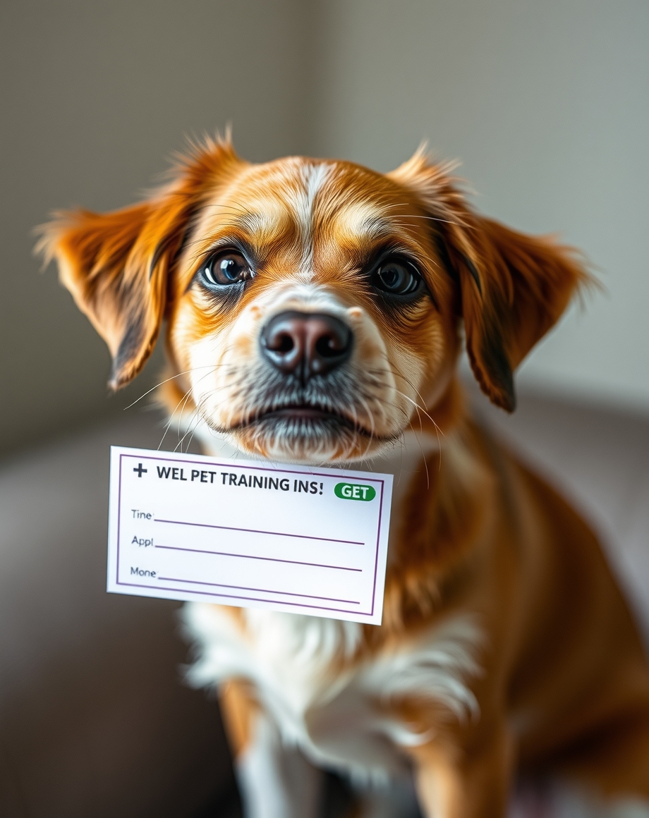 Referral cards for pet training stacked beside a thank you note