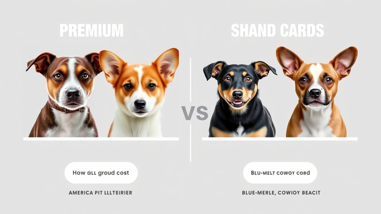 Chart comparing premium and standard niche pet cards