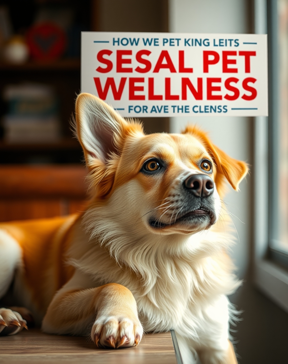 Seasonal pet wellness flyer on a veterinary office counter