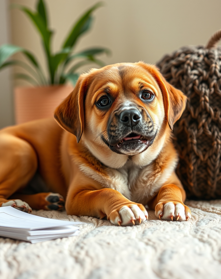Pet sitter service cards on a kitchen counter with a leash hook