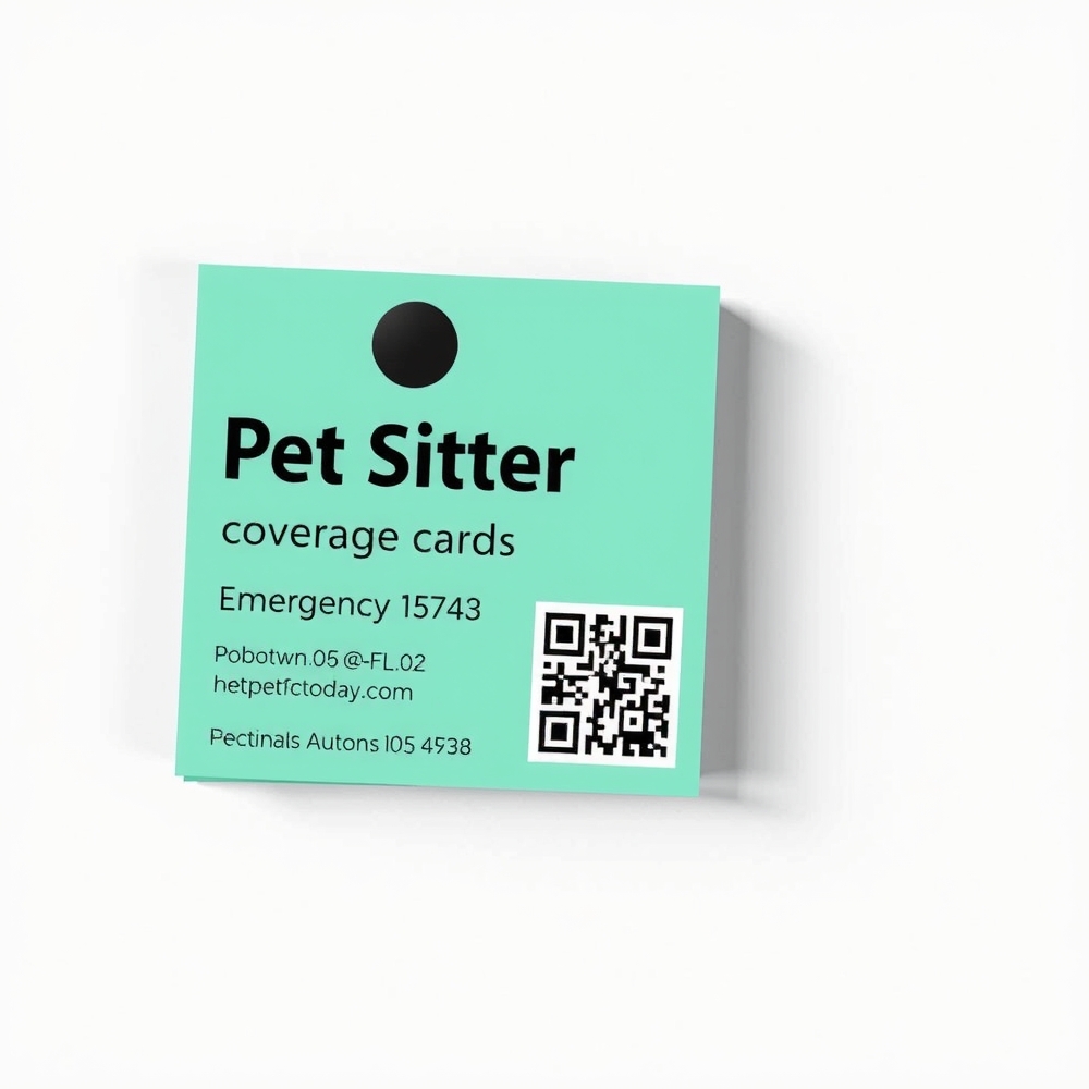 Pet owner placing a sitter card in a wallet