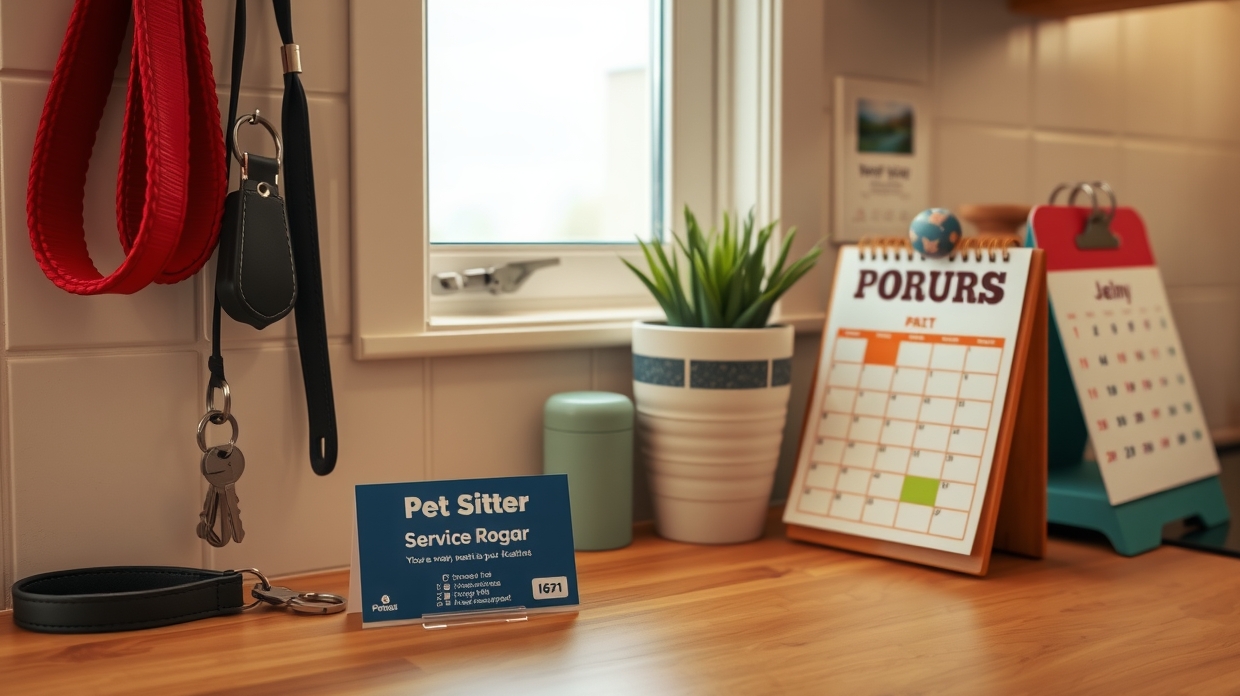 pet sitter kitchen counter