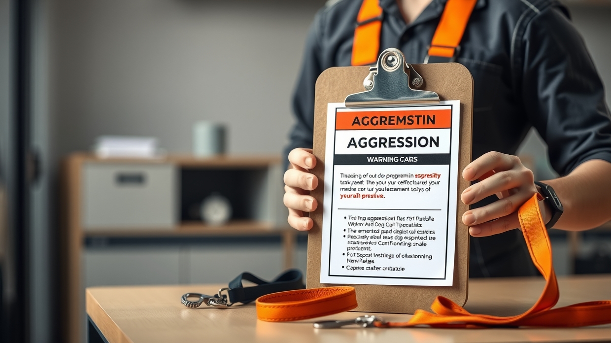 Warning card design with clear behavior icons and QR code