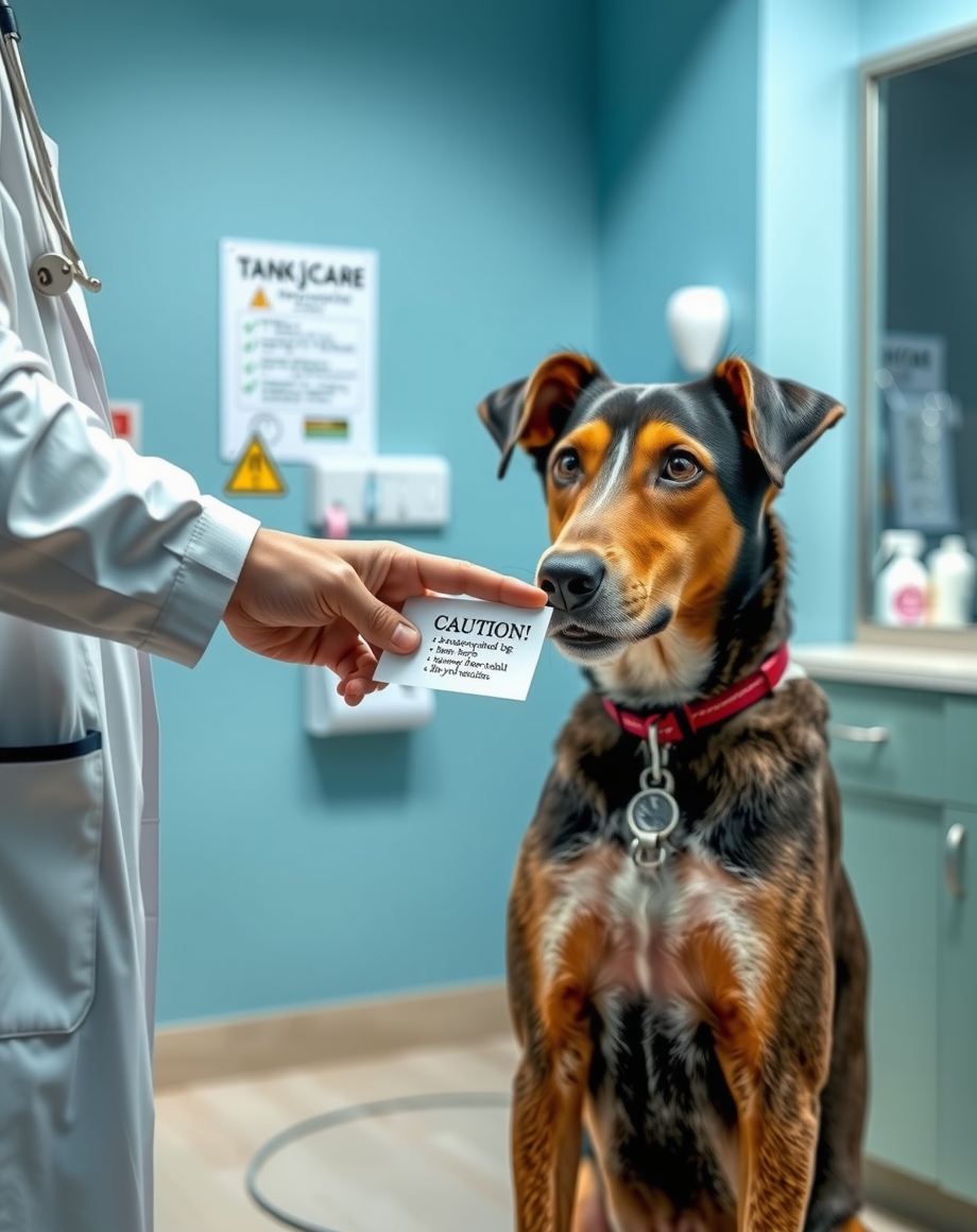 handing caution pet owner