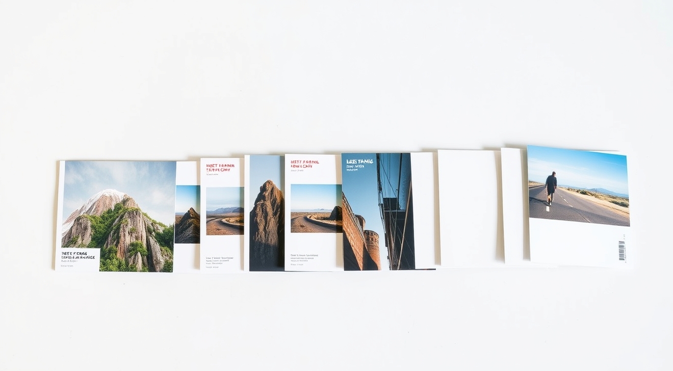 50 Postcards With No Minimum Order Strategy: The Best Quantity Strategy for Better Unit Costs: multiple postcard sizes laid side by side on a neutral table for comparison.
