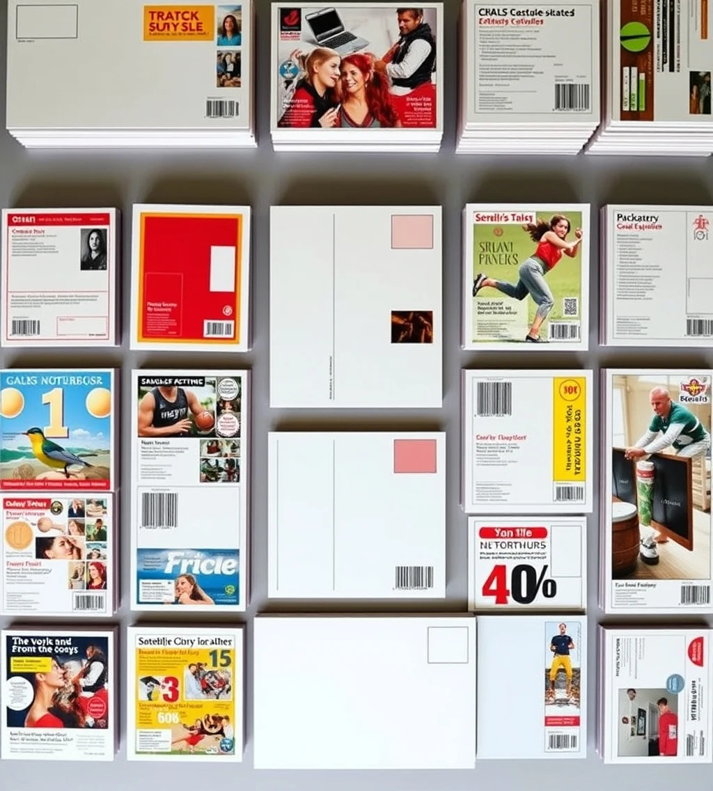 When 100 Postcard Order Planning Makes Sense And When It Does Not: an overhead grid of postcard formats from compact to oversized.