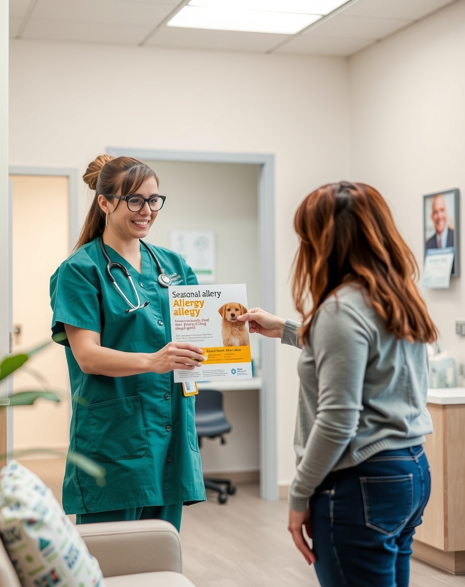 vet staff member handing