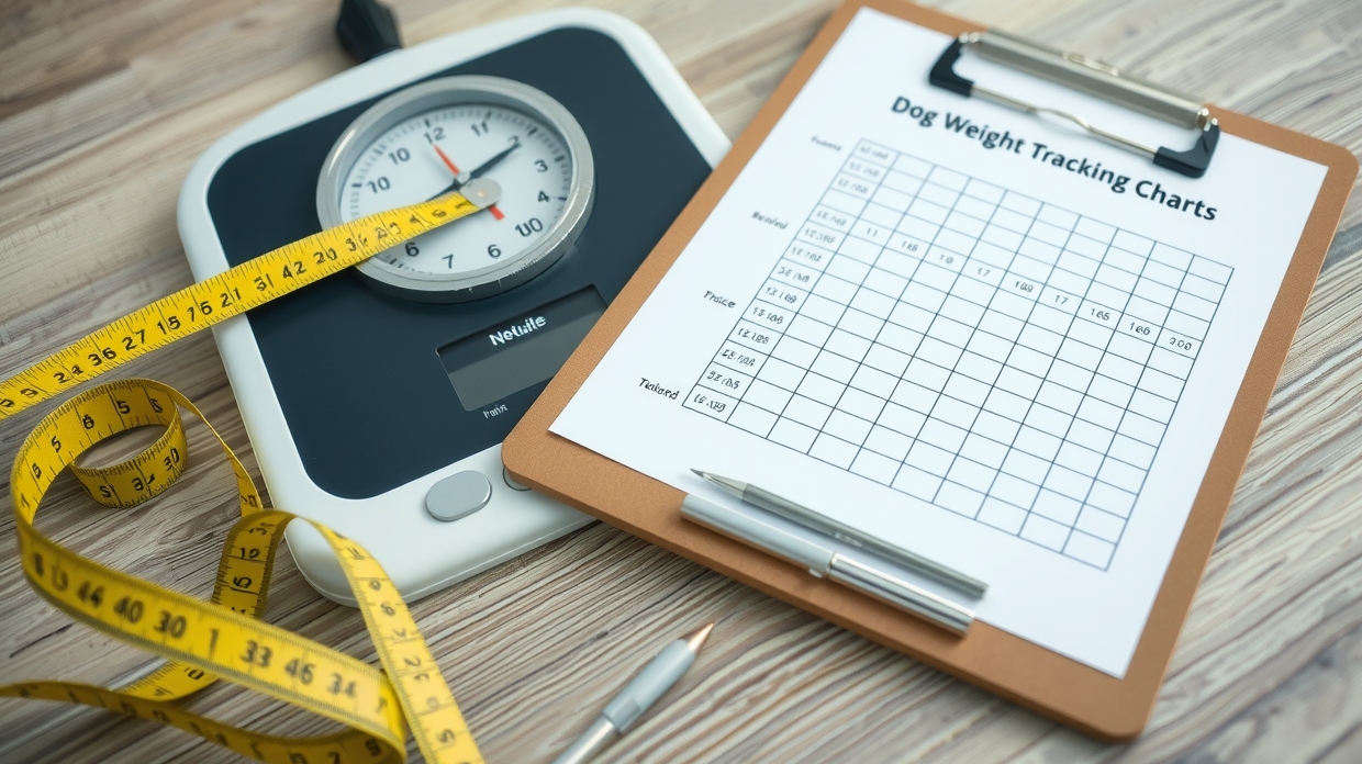 Vet tech filling out a weight tracker for a dog owner