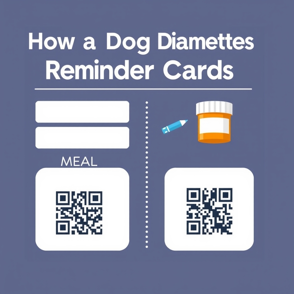 Diabetes reminder card with meal and medication blocks