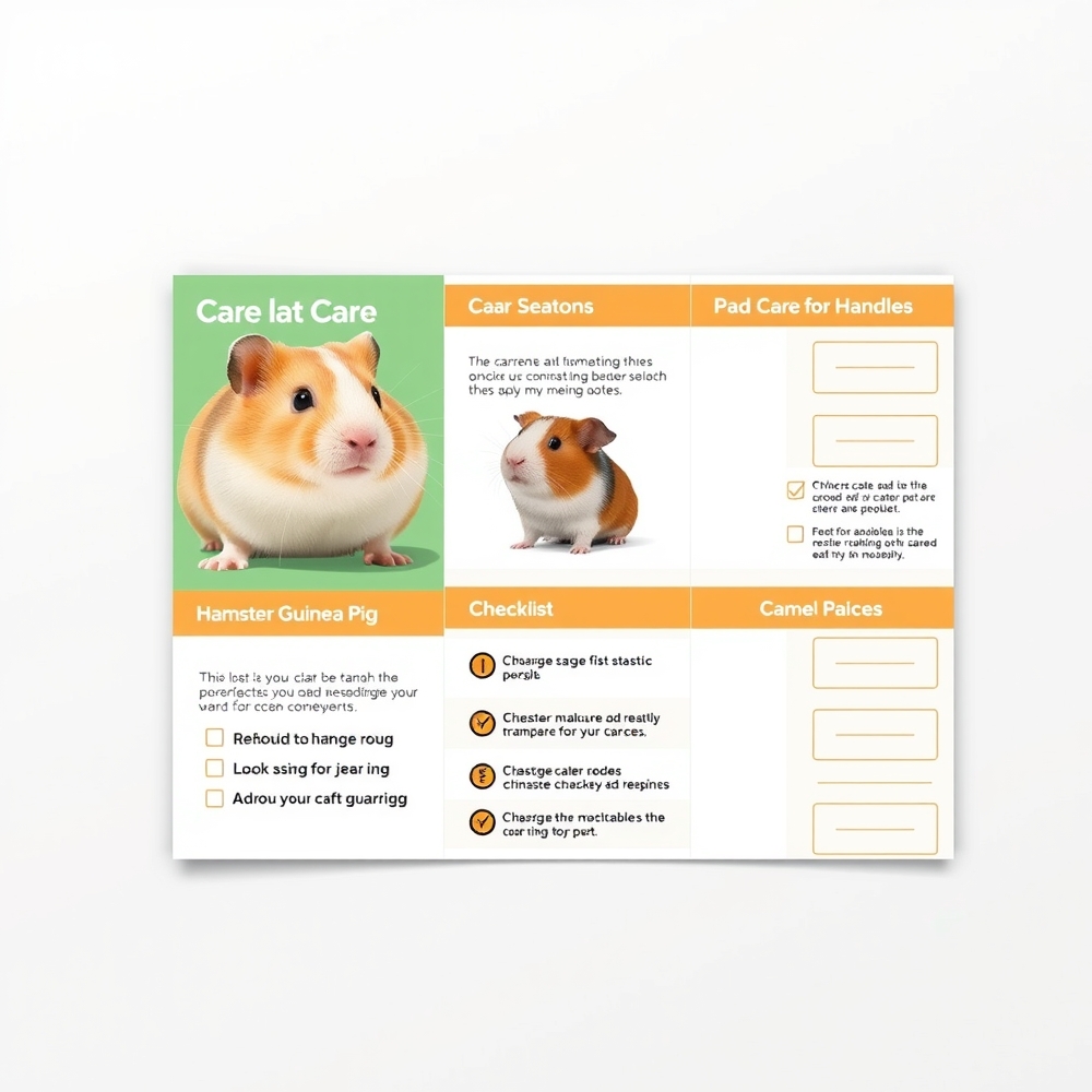 Pet store associate explaining a small pet brochure to a buyer