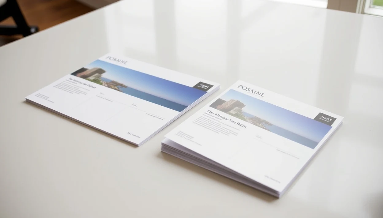 Franchise Postcard Ordering Across Locations Without Waste: A Smarter Volume Plan: multiple postcard sizes laid side by side on a neutral table for comparison.