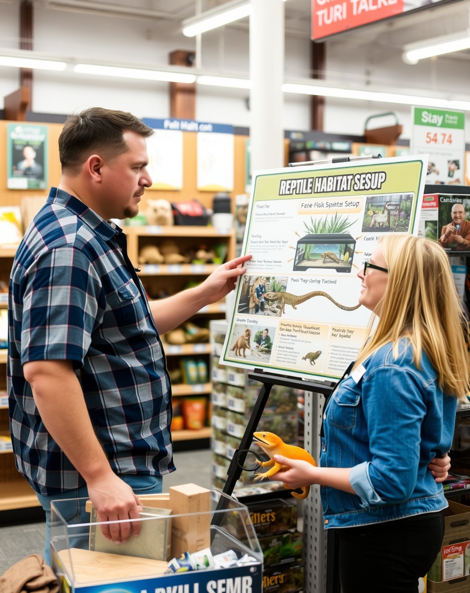 store associate explaining customer