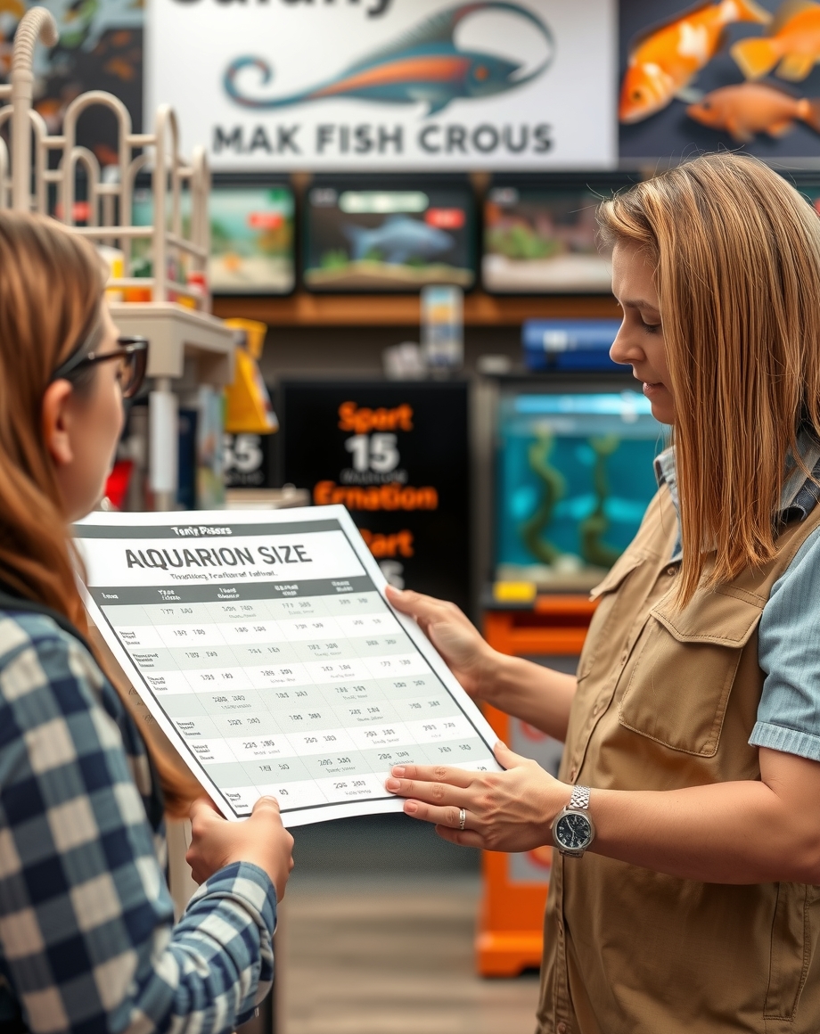 Sales graph for aquarium comparison poster displays