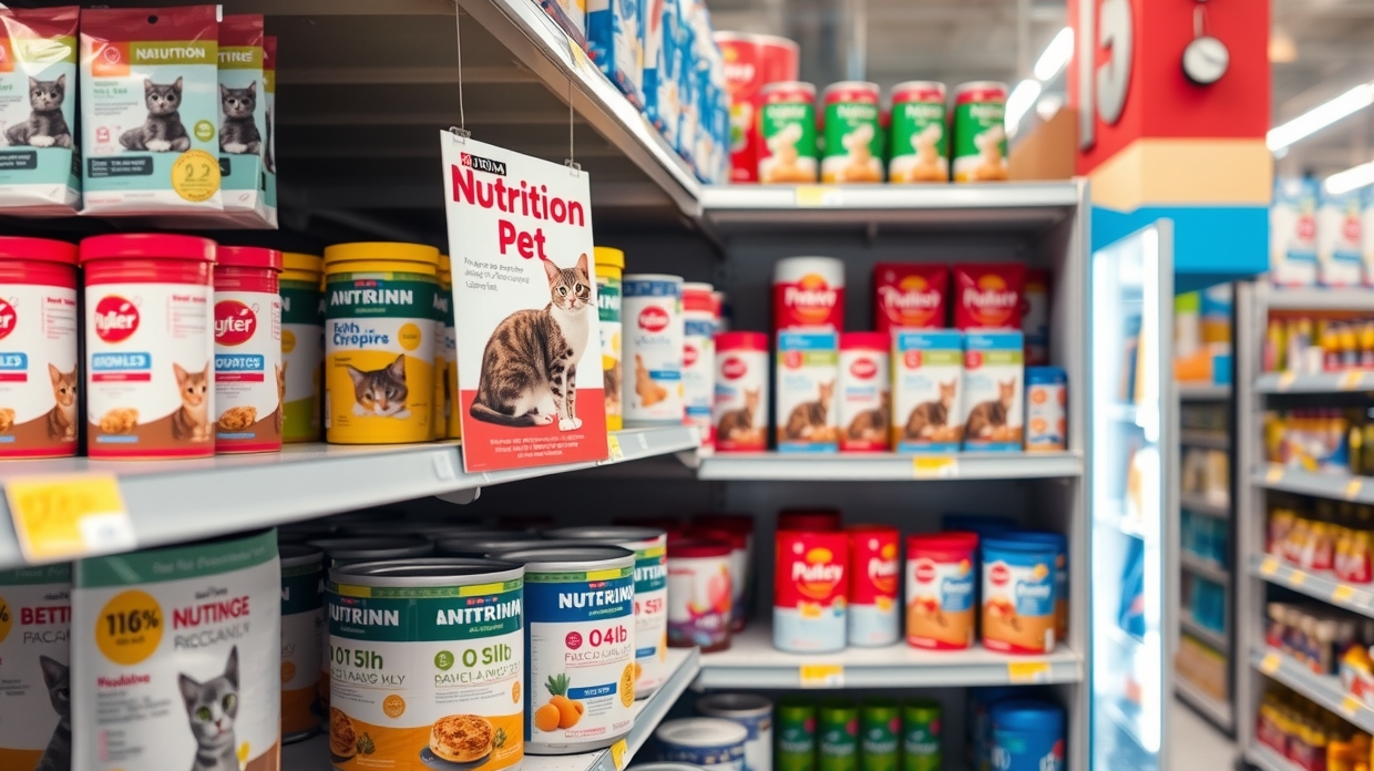 Shelf sales graph for cat nutrition signage