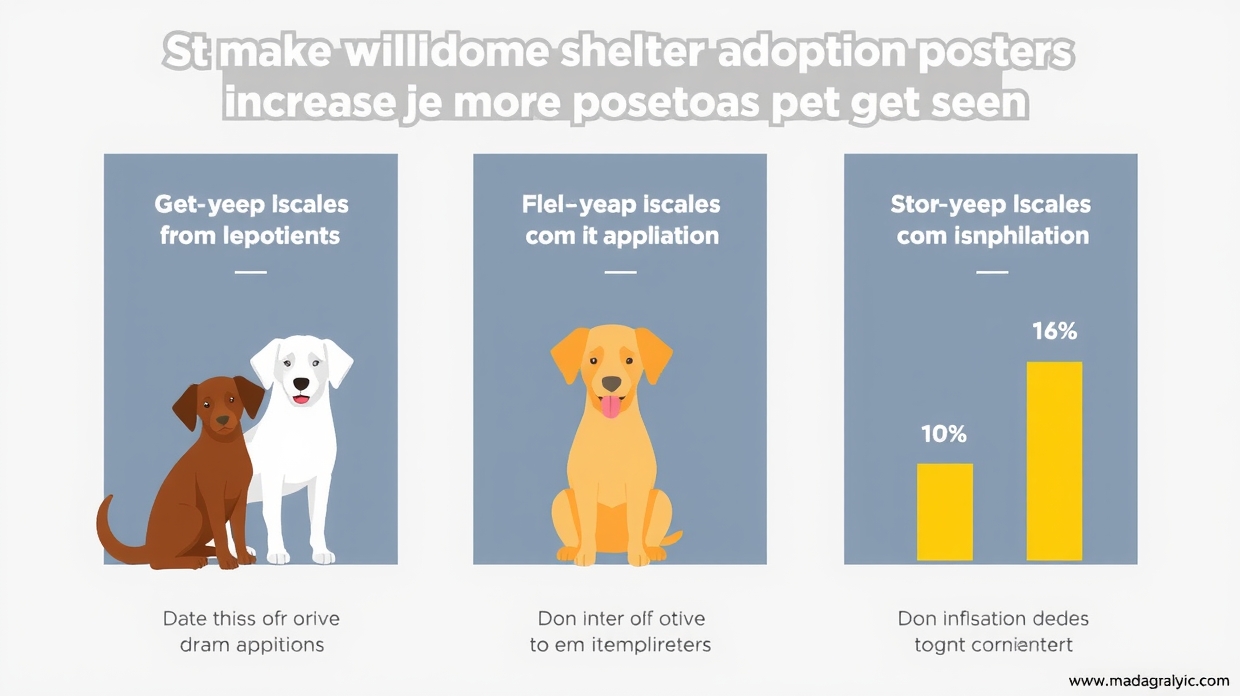 Adoption poster design with pet photo, name, and QR code
