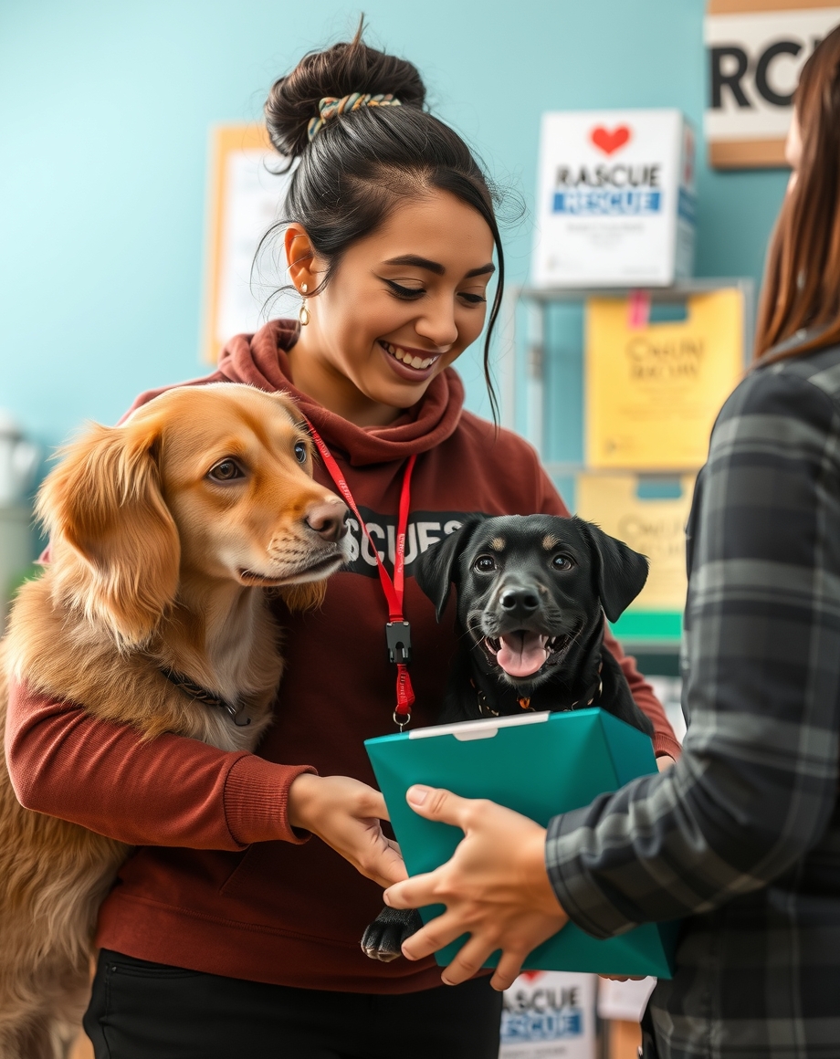 rescue coordinator giving supportive