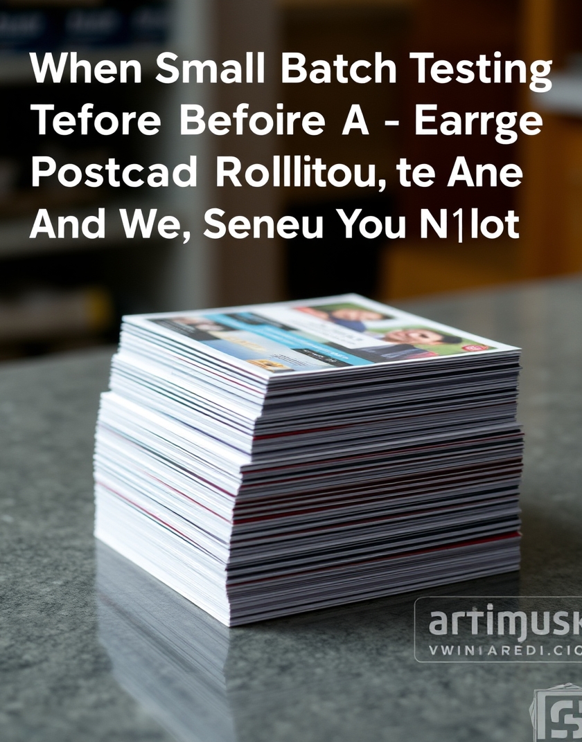 When Small Batch Testing Before A Large Postcard Rollout Makes Sense And When It Does Not: a stack of postcard sizes arranged in ascending order on a tabletop.