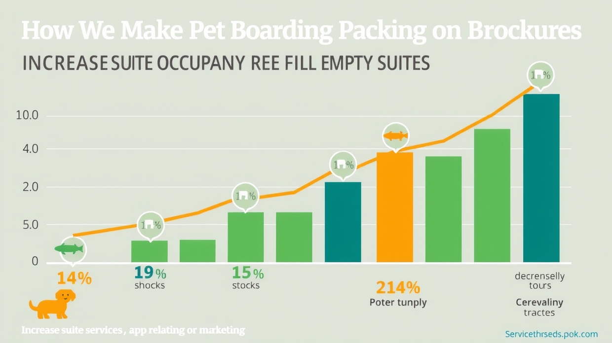 Pet boarding brochure with suite features and booking details