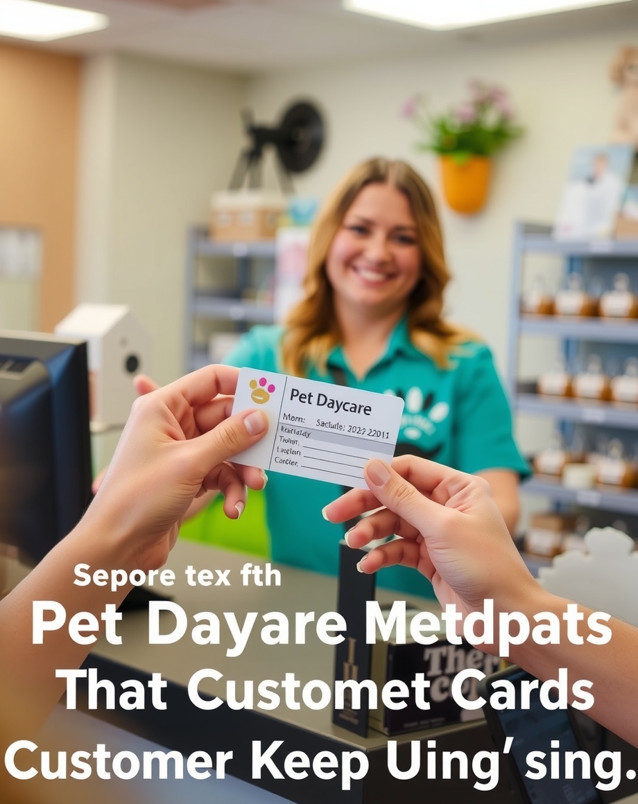 Customer showing a membership card at pet daycare check-in