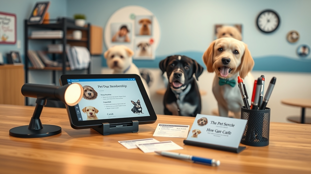 Daycare membership card with tier and QR code