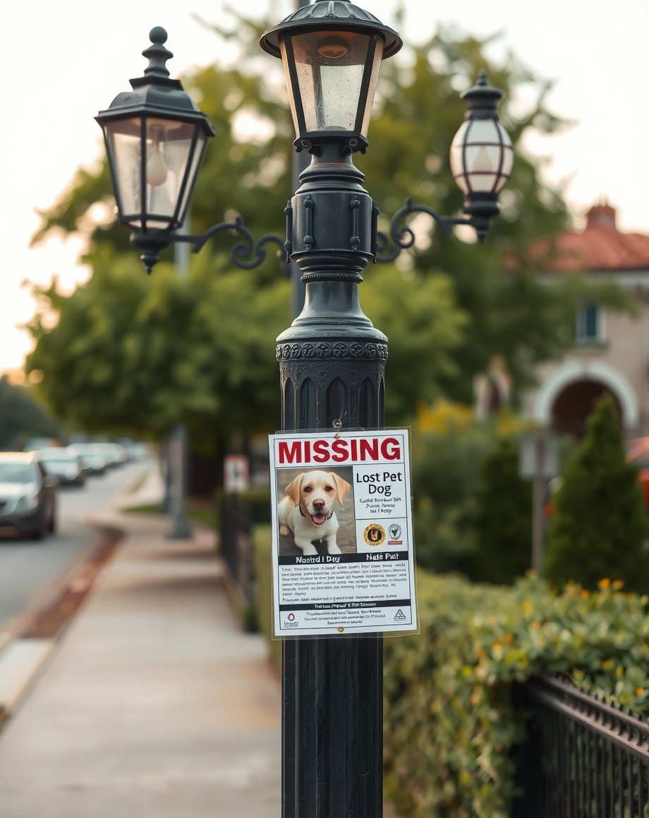 owner posting missing lamppost