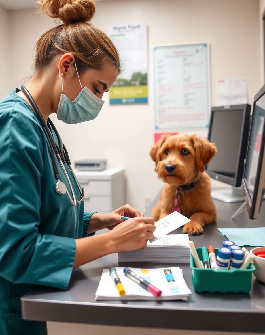 Vaccination reminder postcard with due date and QR code