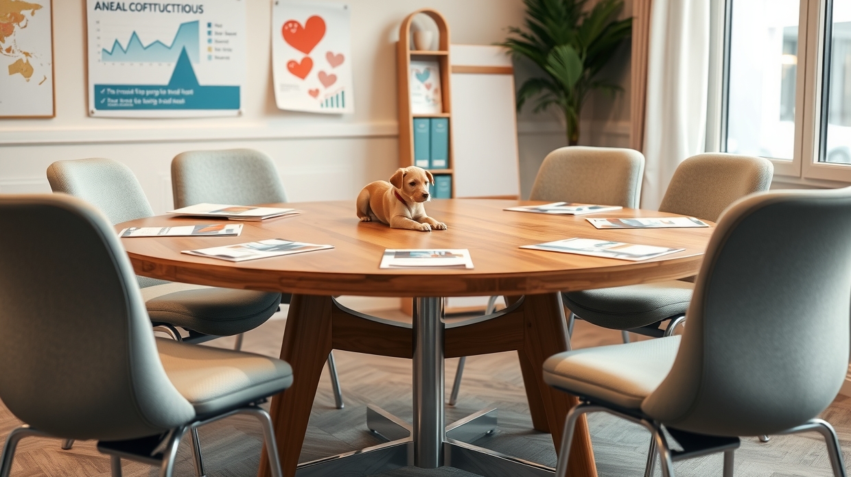 Rescue director presenting an annual report brochure