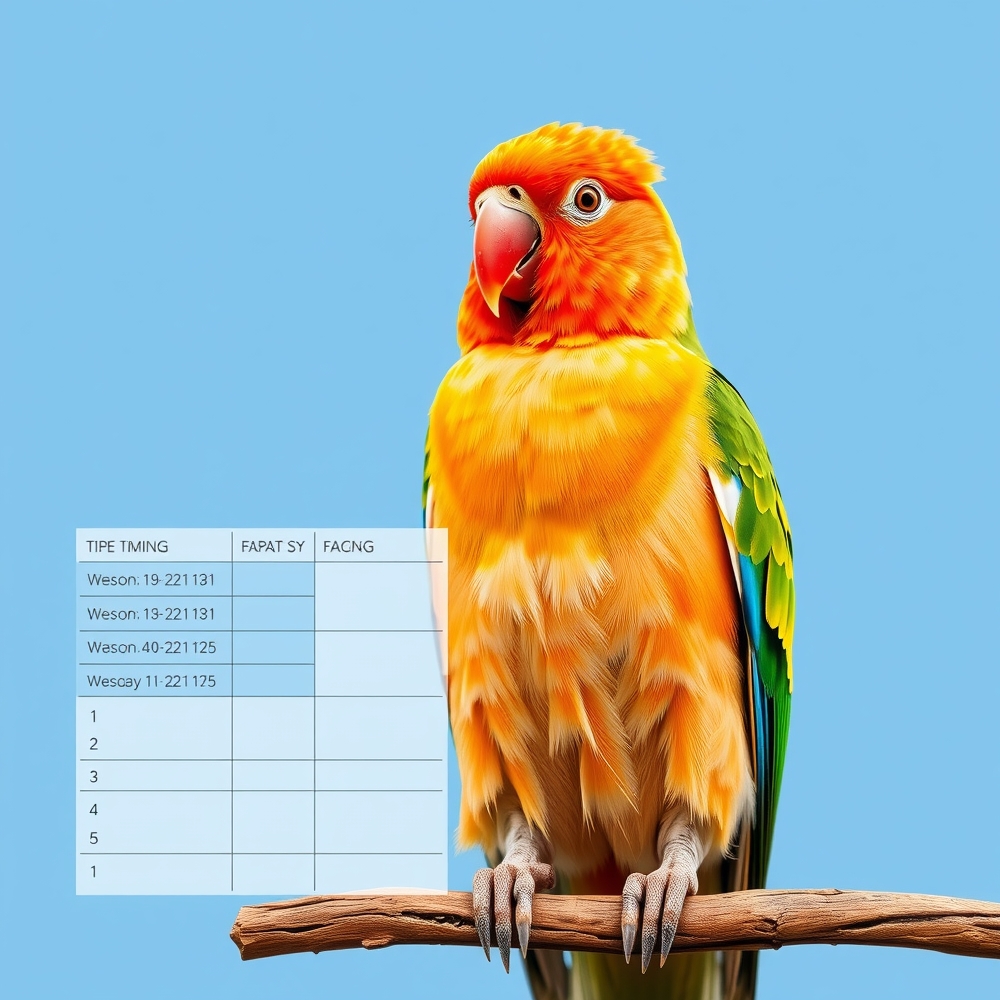 Feeding chart design for bird meals and supplements
