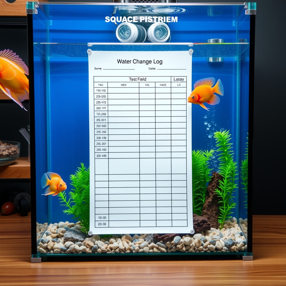 Water change log design with dates and test fields