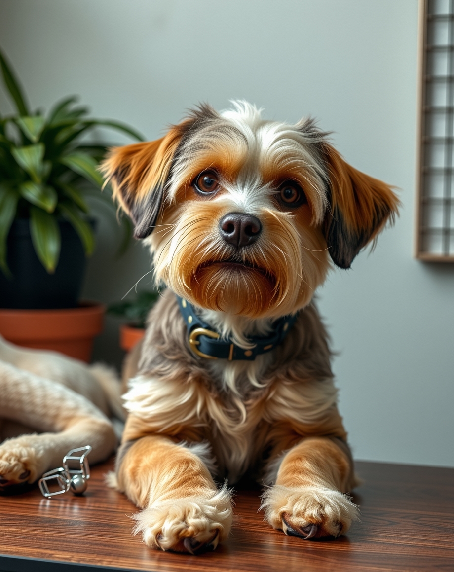 Grooming loyalty punch card on a salon checkout counter