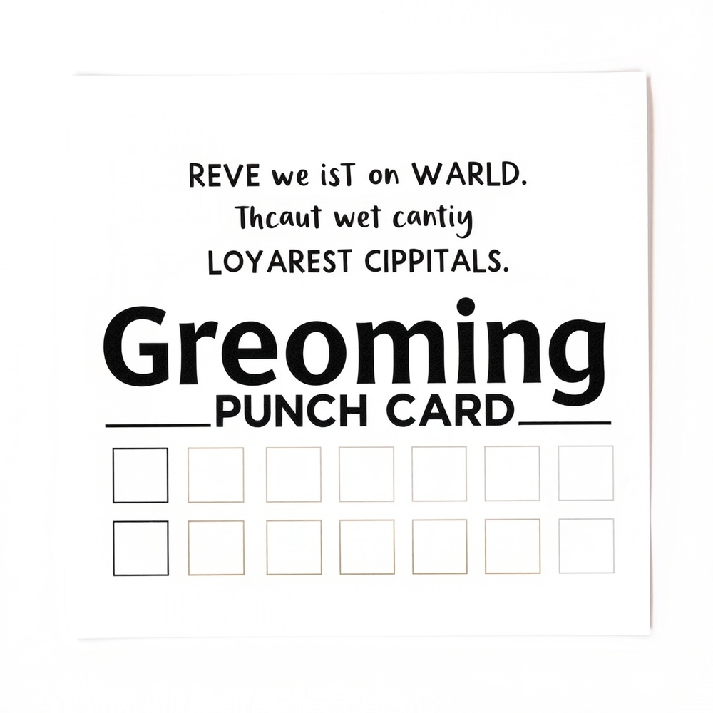 Loyalty punch card design for grooming visits