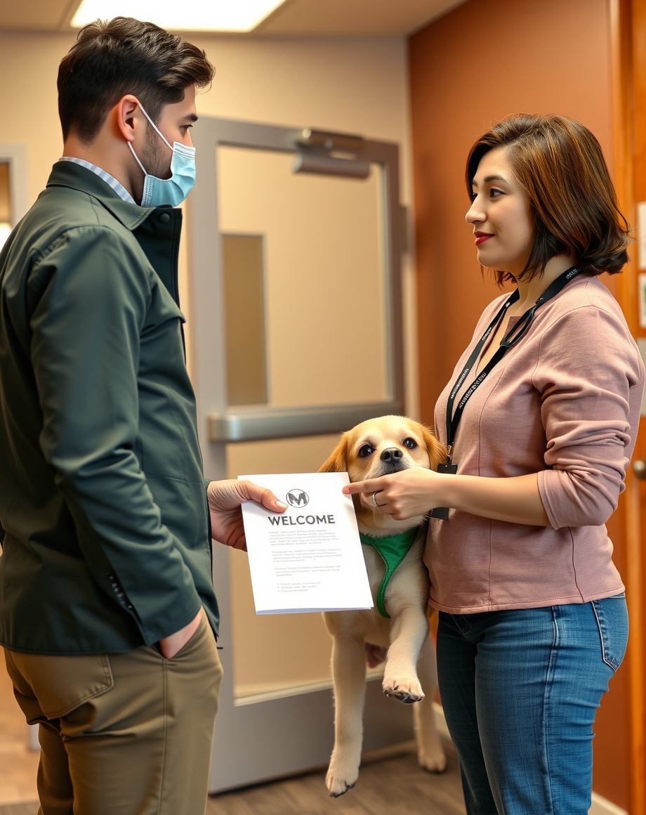 staff greeting client warm