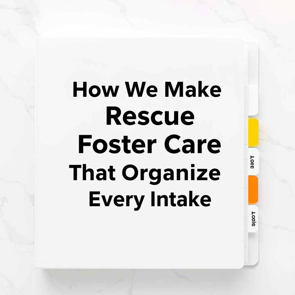 Binder cover design for rescue foster care paperwork