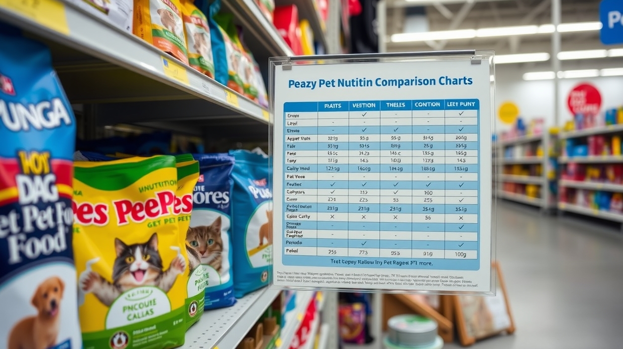 pet nutrition comparison chart