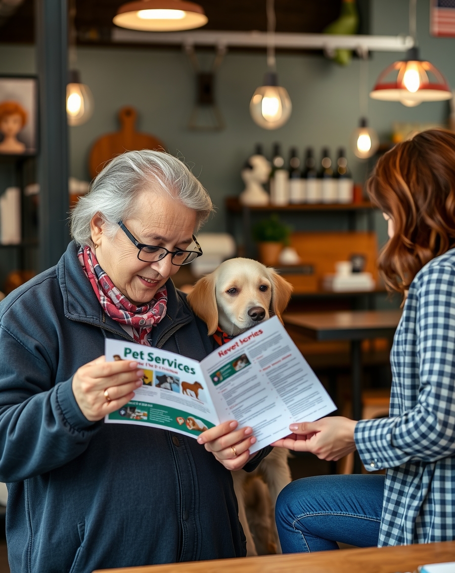 owner reviewing referral client