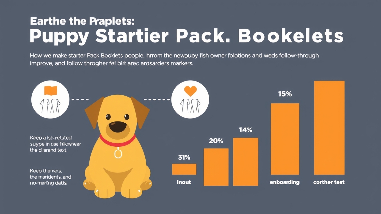 New owner reading a puppy starter booklet while puppy sits nearby