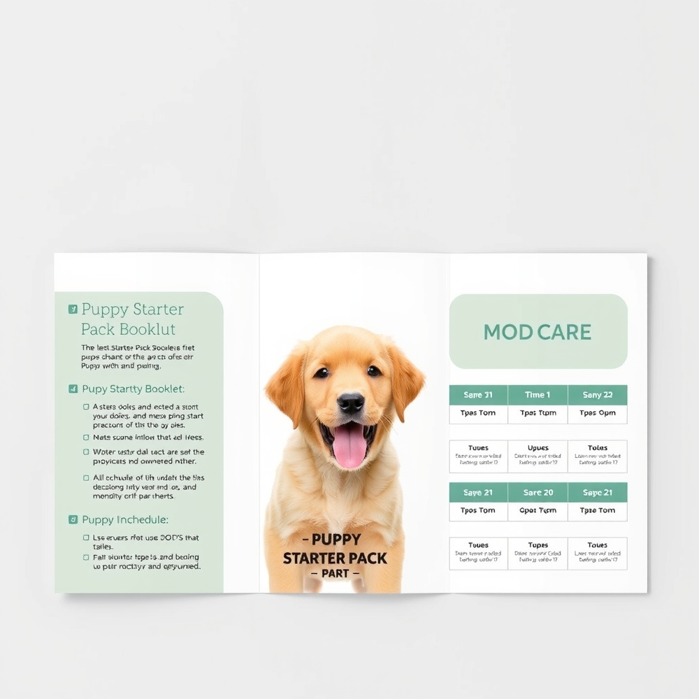 Starter pack booklet design for puppy owners
