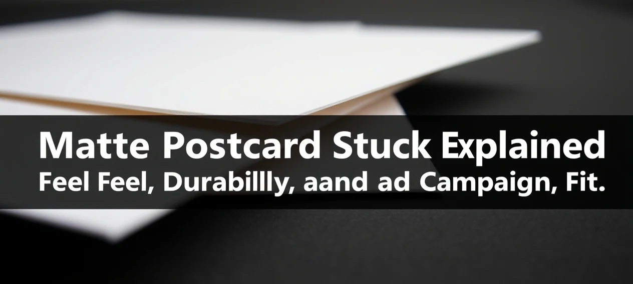 Matte Postcard Stock Explained: Feel, Durability, and Campaign Fit: a close-up of postcard corners revealing paper weight and finish.