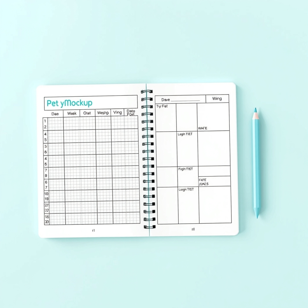 Weight loss tracking notebook design with progress pages