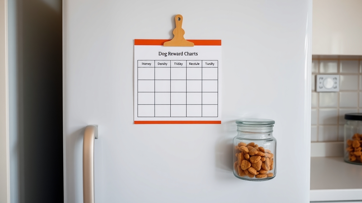 Owner marking rewards on a dog training chart