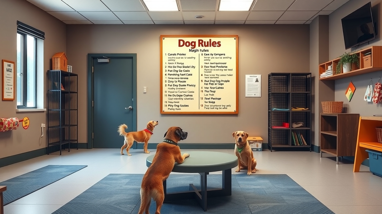 dog daycare rules mounted