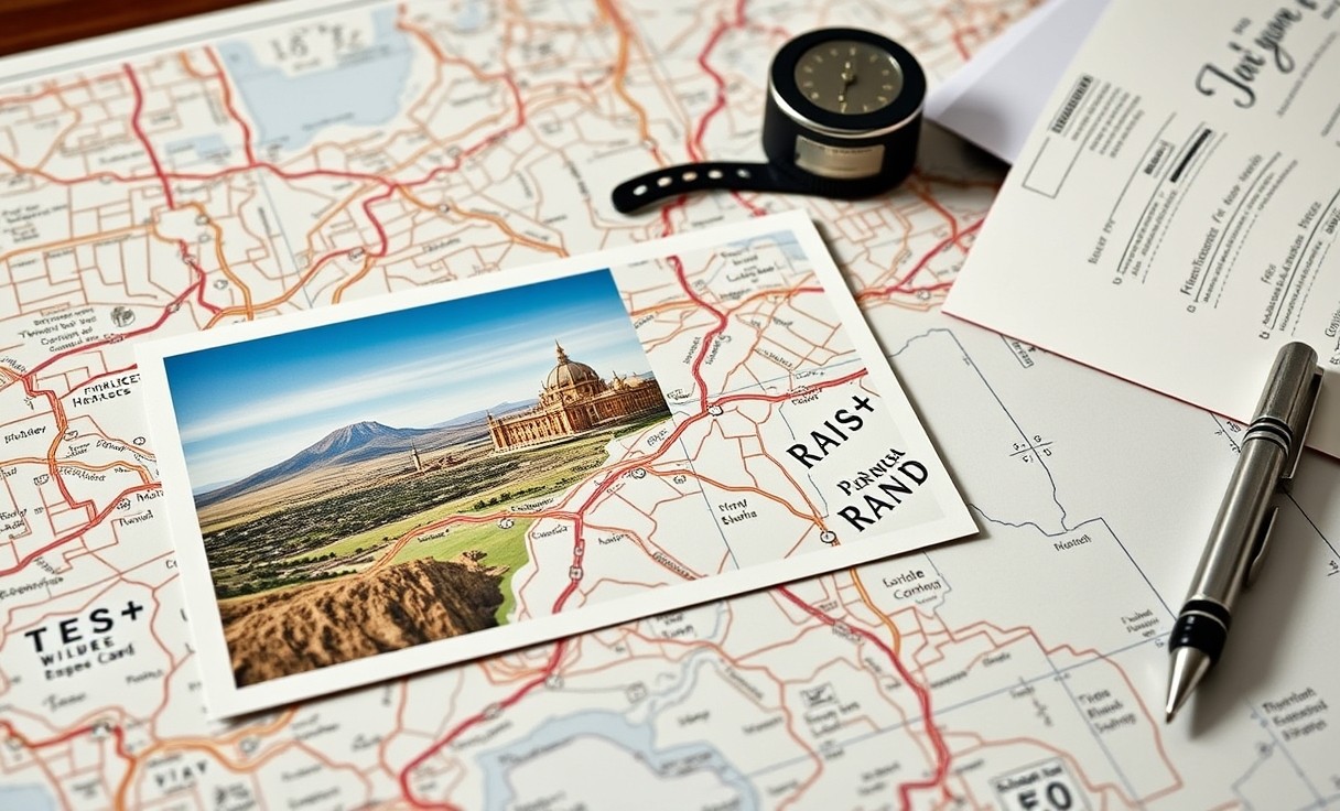 Photo Luster Finish Postcards Explained for Print, Mail, and Brand Feel: a route map concept with a postcard sample and planning notes.