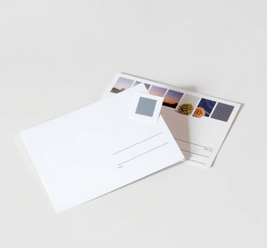 How to Prepare InDesign Export Settings For Postcards Without Common File Errors: two postcard samples side by side to compare a correct and flawed print result.