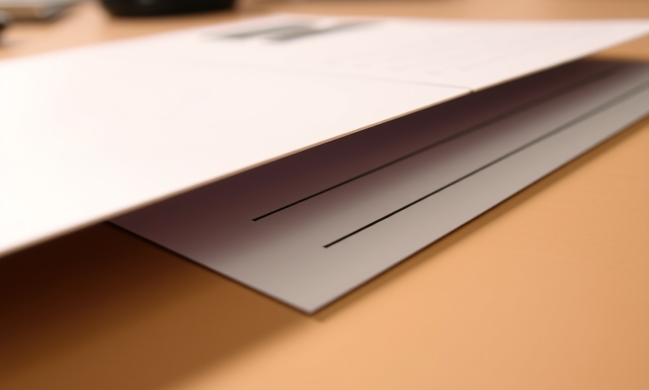 How to Prepare Back Side Address Panel Setup Without Common File Errors: a close-up of postcard edges and cut alignment under bright light.