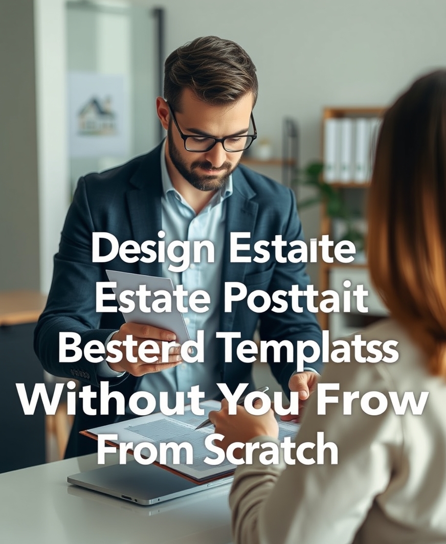 Designing Real Estate Postcard Templates Without Starting From Scratch: a real estate agent checking a postcard mockup with a pen and paper notes.