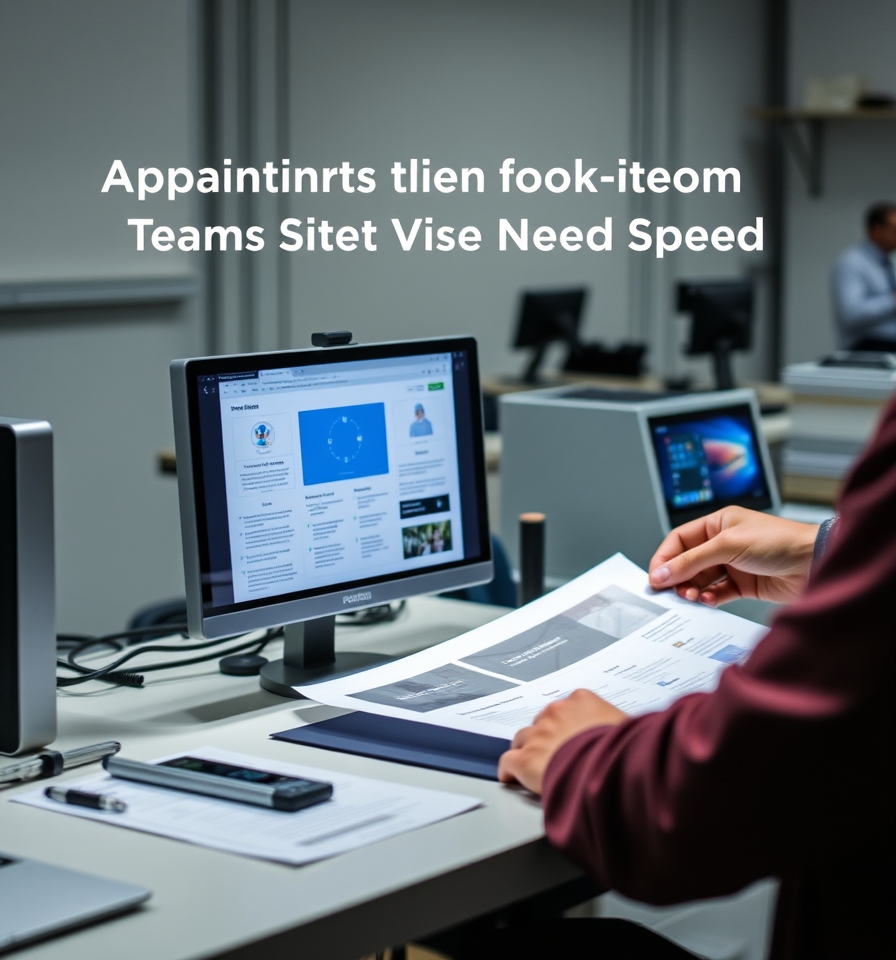 Appointment Reminder Postcard Templates Design Workflow for Teams That Need Speed: a design review scene with a monitor, proof print, and measurement tools.