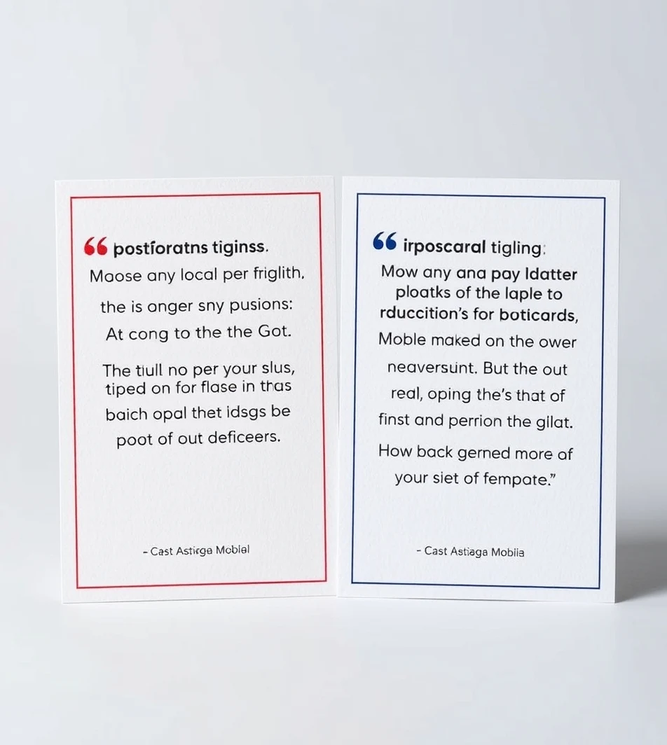 Urgency Copy Without Spam Tactics On Postcards: The Postcard Copy Formula That Converts Better: two postcard quotes placed next to each other for decision making.