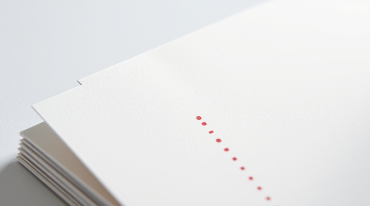 How to Handle Address Side Layout For Postcards Without USPS Mistakes: a close-up of postcard edges and cut alignment under bright light.