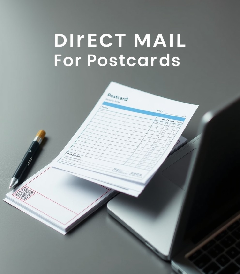 Direct Mail Tracking For Postcards Rules Explained for Marketing Teams: campaign tracking notes beside a postcard sample and a laptop.