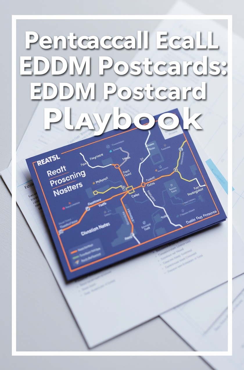 Dental Recall EDDM Postcards: The EDDM Postcard Playbook: a route map concept with a postcard sample and planning notes.